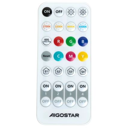 Aigostar - Iluminação de parede LED RGBW com regulação MESH Inteligente LED/12W/230V 2700-6500K branco + comando