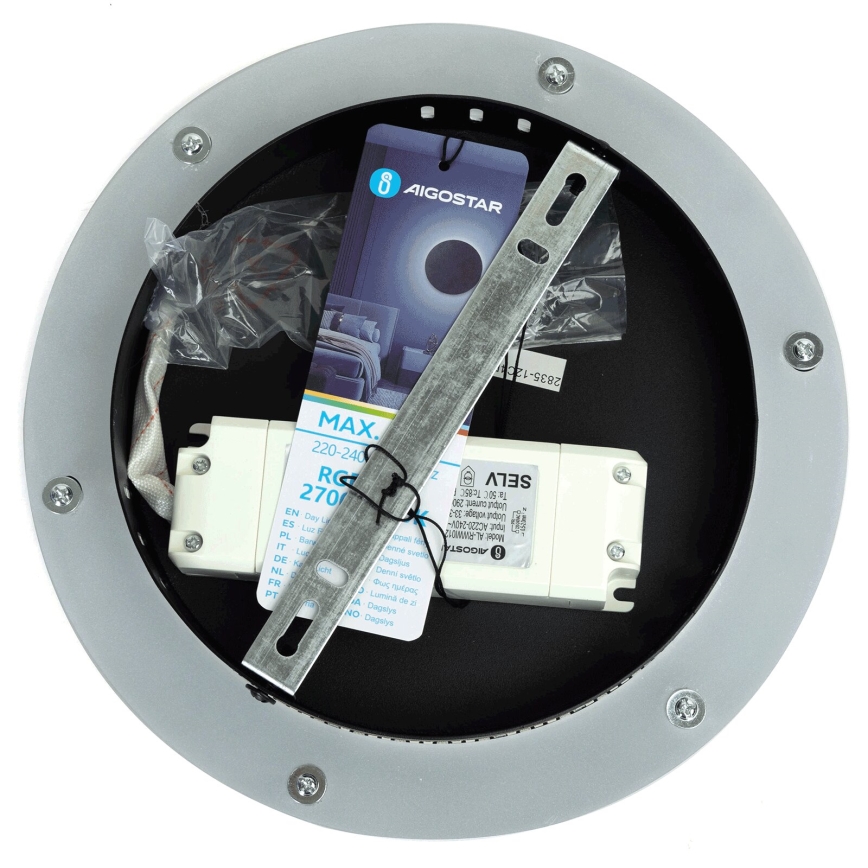 Aigostar - Iluminação de parede LED RGBW com regulação MESH Inteligente LED/12W/230V 2700-6500K preto + comando