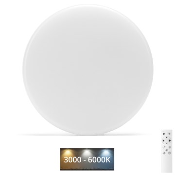 Aigostar - Iluminação de teto de casa de banho LED com regulação LED/18W/230V 3000-6000K IP54 + comando