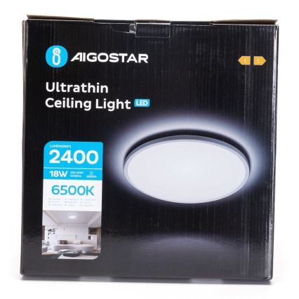 Aigostar - Iluminação de teto de casa de banho LED LED/18W/230V 6500K diâmetro 30 cm IP44
