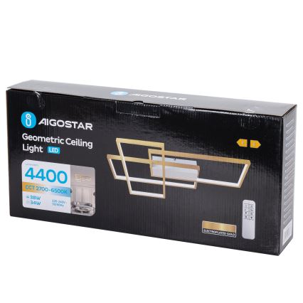 Aigostar - Iluminação de teto LED com regulação LED/38W/230V 2700-6500K + comando
