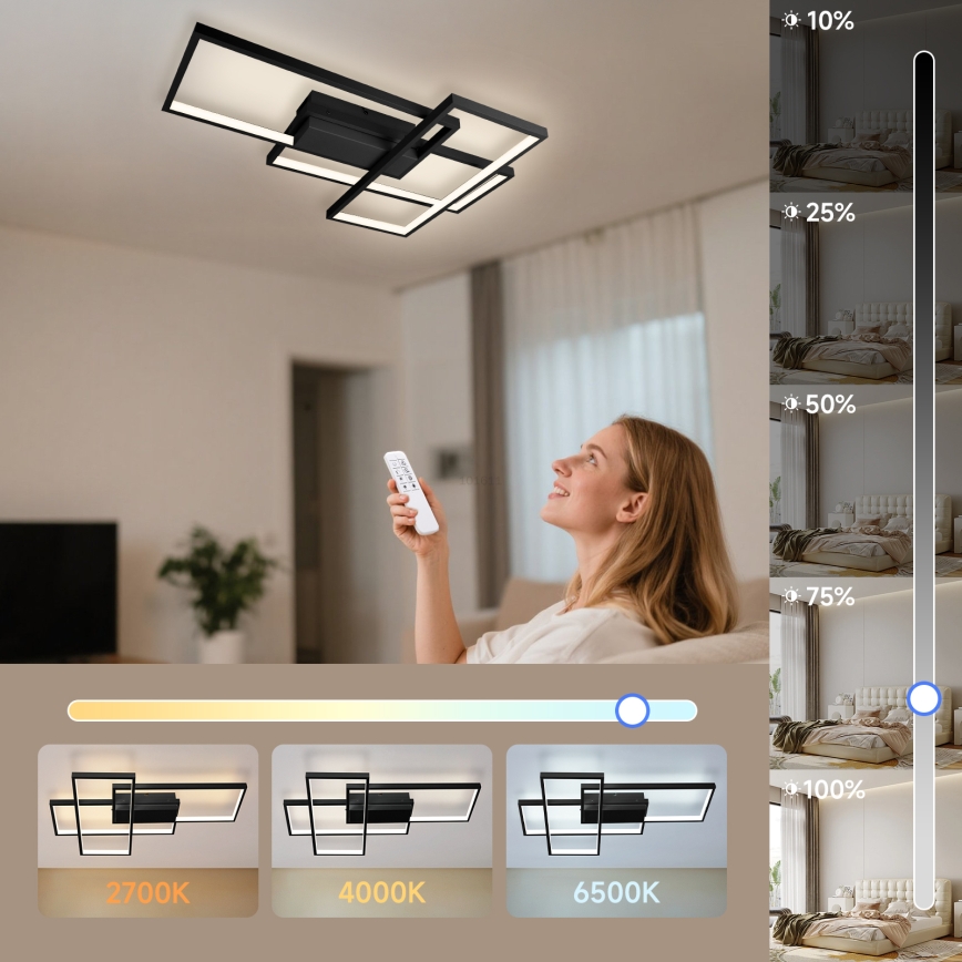 Aigostar - Iluminação de teto LED com regulação LED/38W/230V 2700-6500K + comando