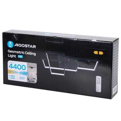 Aigostar - Iluminação de teto LED com regulação LED/38W/230V 2700-6500K + comando