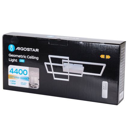 Aigostar - Iluminação de teto LED com regulação LED/38W/230V 2700-6500K + comando