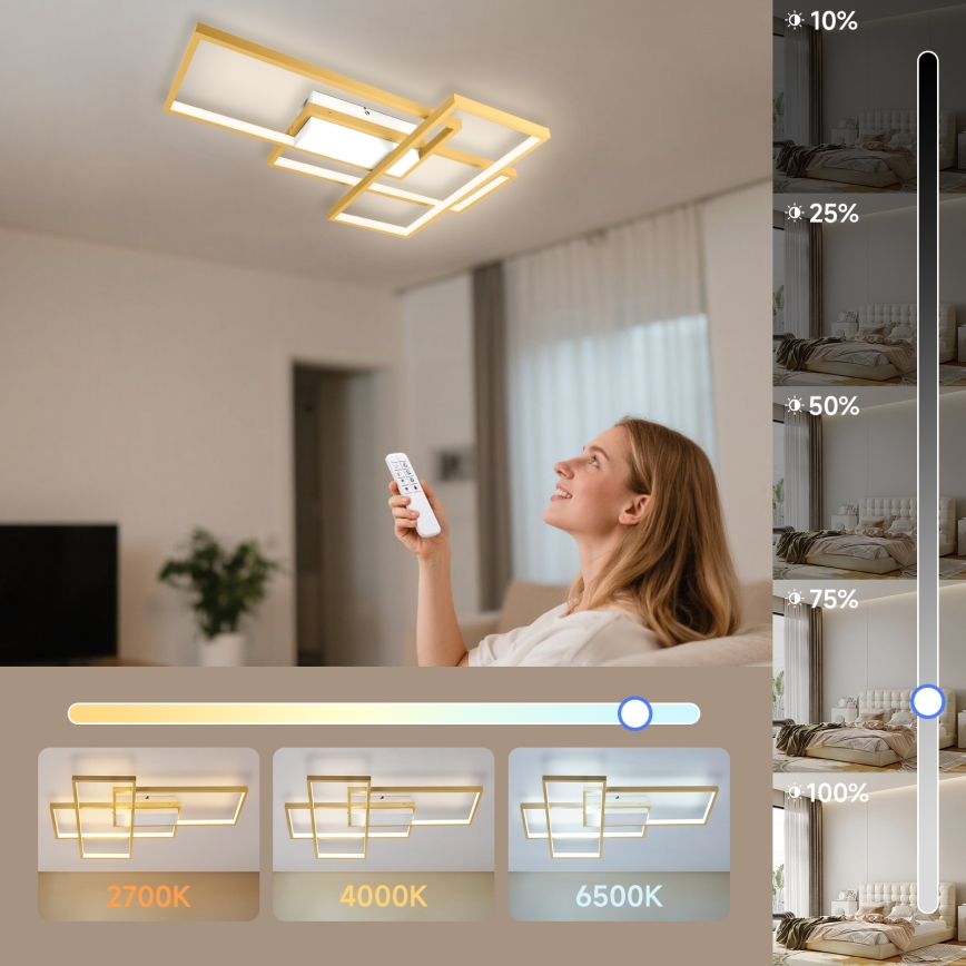 Aigostar - Iluminação de teto LED com regulação LED/38W/230V 2700-6500K + comando