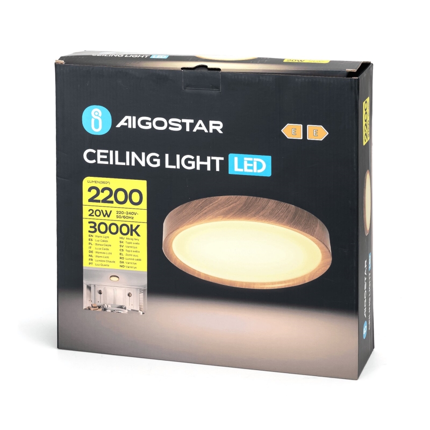 Aigostar - Iluminação de teto LED LED/20W/230V 3000K diâmetro 33,7 cm