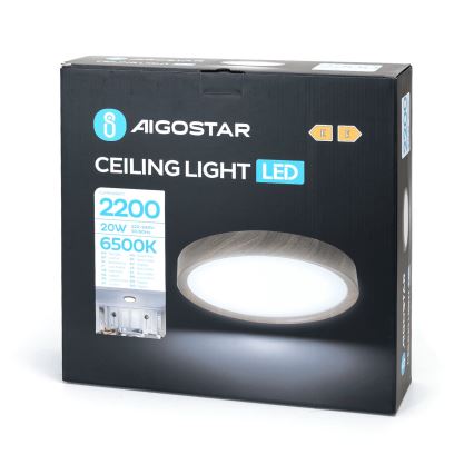 Aigostar - Iluminação de teto LED LED/20W/230V 6500K diâmetro 33,7 cm