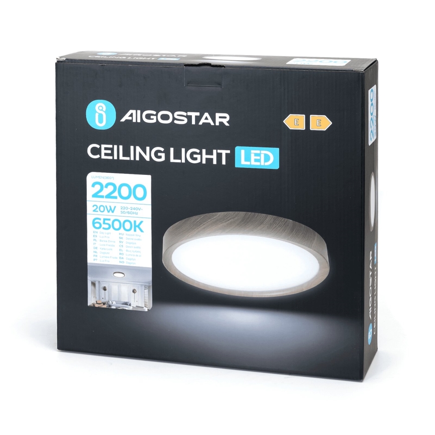 Aigostar - Iluminação de teto LED LED/20W/230V 6500K diâmetro 33,7 cm