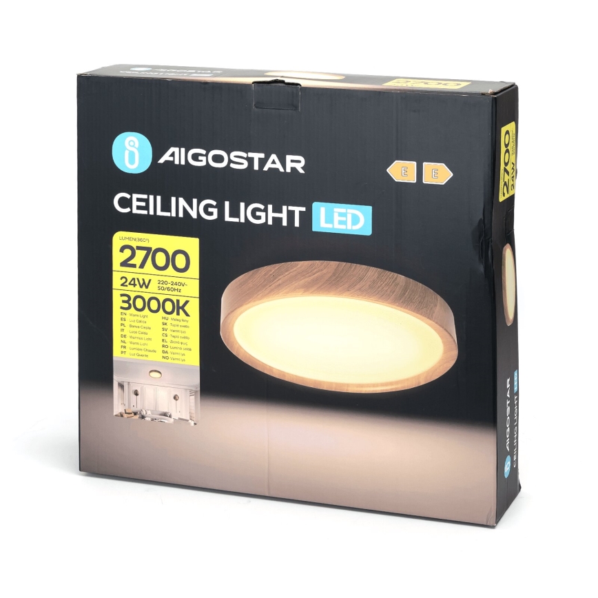 Aigostar - Iluminação de teto LED LED/24W/230V 3000K diâmetro 38,3 cm