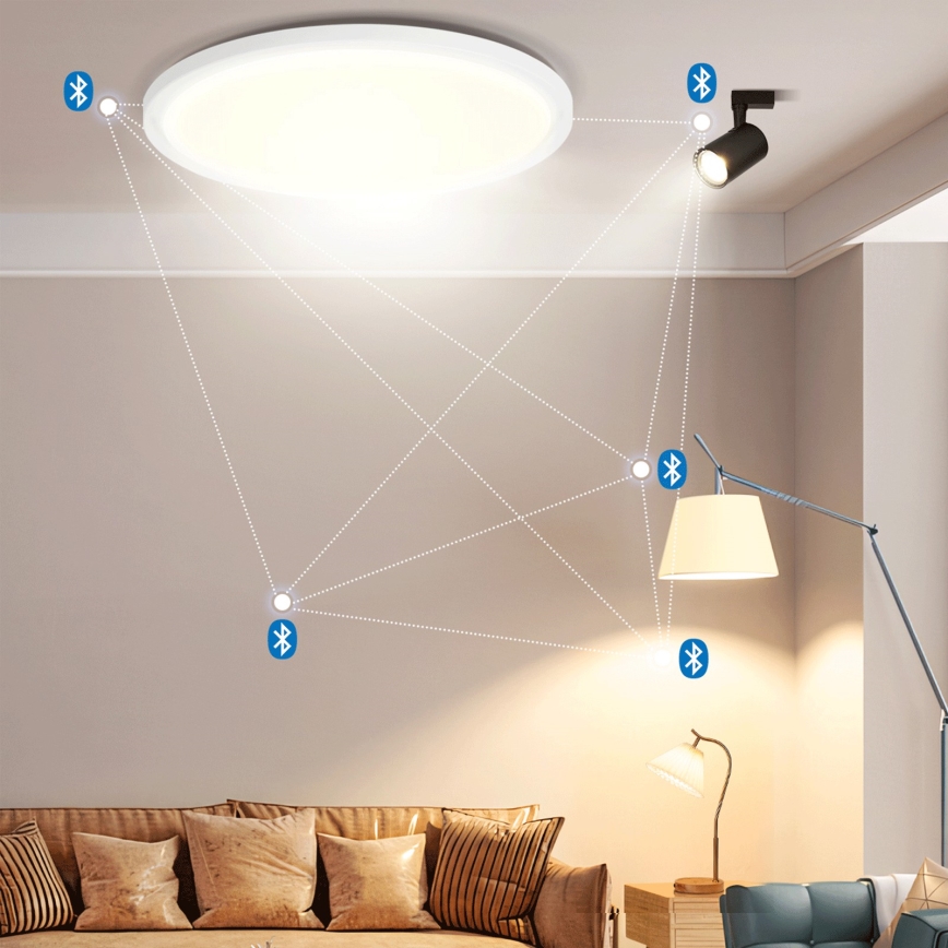 Aigostar - Iluminação de teto LED RGBW com regulação MESH LED/24W/230V 3000-6500K branco + controlo remoto