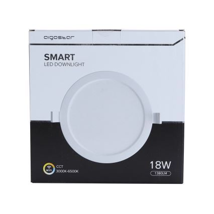 Aigostar - Iluminação embutida LED com regulação LED/18W/230V d. 22 cm  Wi-Fi