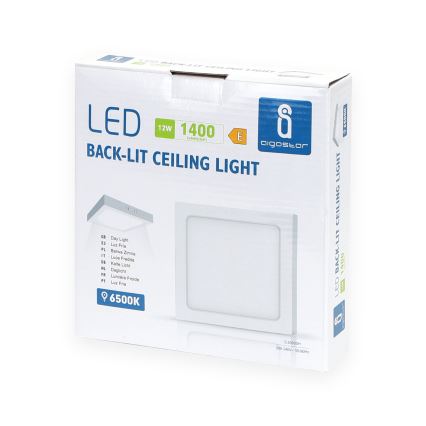 Aigostar - Iluminação integrada LED de teto LED/12W/230V 17,3x17,3 cm 6500K branco