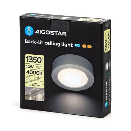 Aigostar - Iluminação integrada LED de teto LED/12W/230V diâmetro 17,4 cm 4000K branco