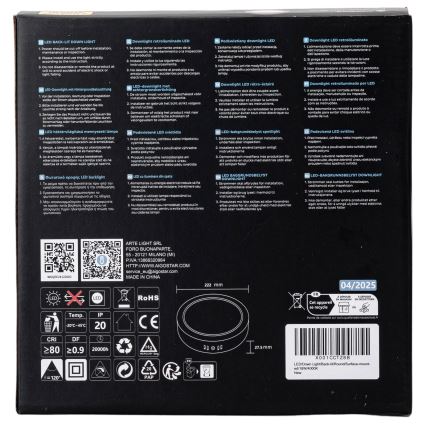 Aigostar - Iluminação integrada LED de teto LED/18W/230V diâmetro 22,6 cm 4000K branco