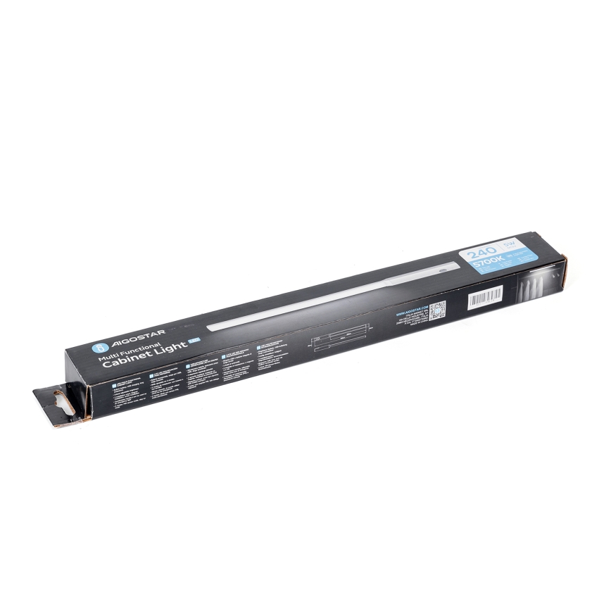Aigostar - Iluminação LED para armário com sensor de movimento LED/5W/5V 1800 mAh 5700K branco