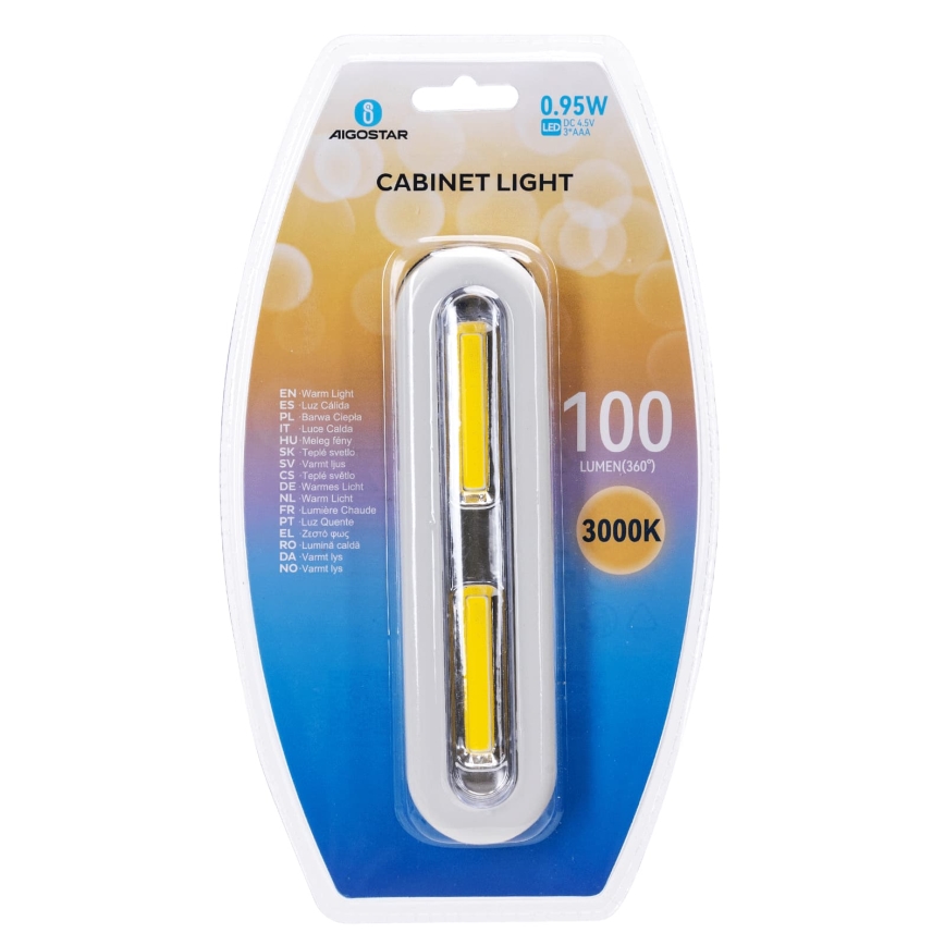Aigostar - Iluminação LED para armário LED/3xAAA 3000K branca
