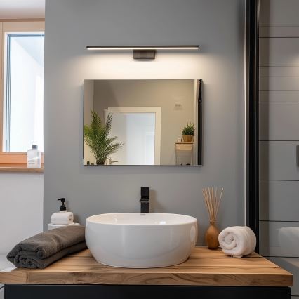 Aigostar - Iluminação LED para espelho de casa de banho LED/12W/230V 4000K 60 cm IP44 preta