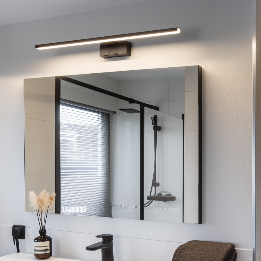 Aigostar - Iluminação LED para espelho de casa de banho LED/12W/230V 4000K 60 cm IP44 preta