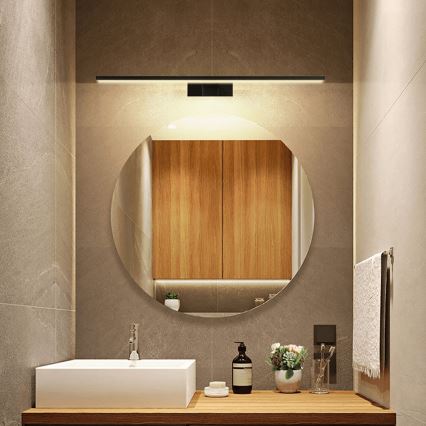 Aigostar - Iluminação LED para espelho de casa de banho LED/12W/230V 4000K 60 cm IP44 preta