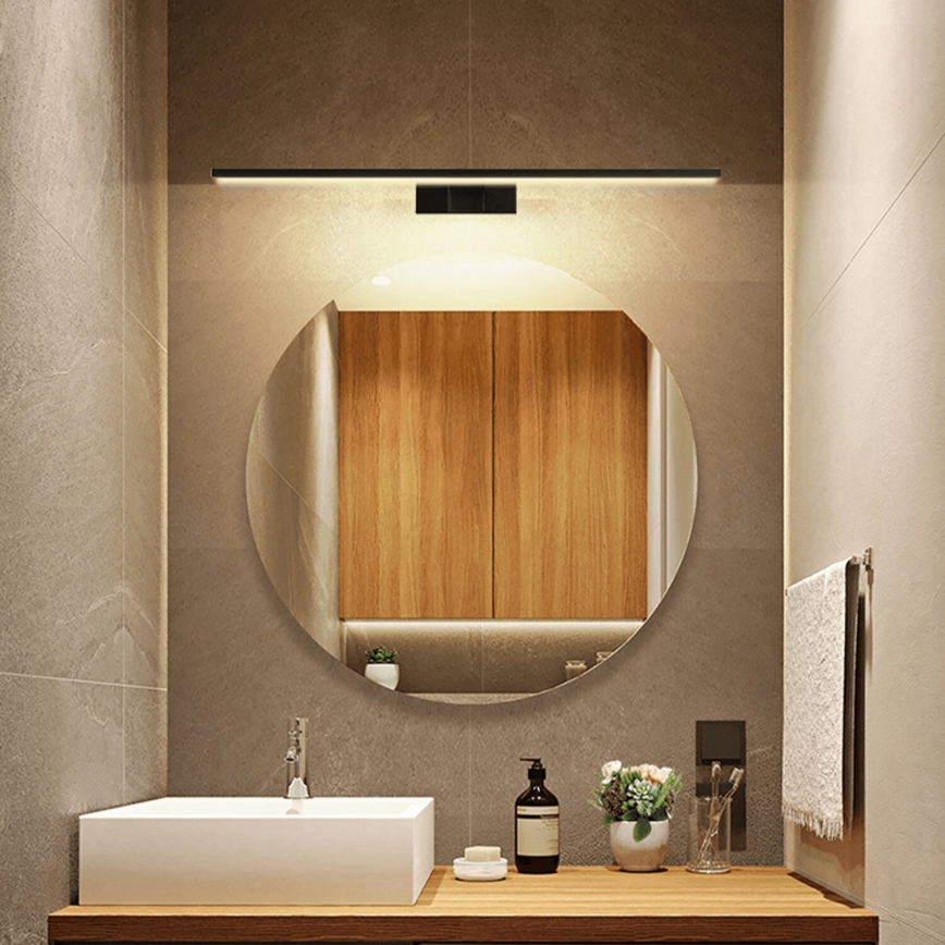 Aigostar - Iluminação LED para espelho de casa de banho LED/12W/230V 4000K 60 cm IP44 preta