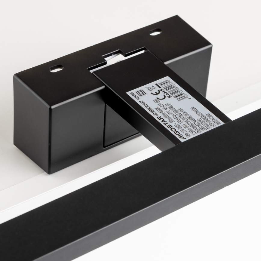 Aigostar - Iluminação LED para espelho de casa de banho LED/12W/230V 4000K 60 cm IP44 preta