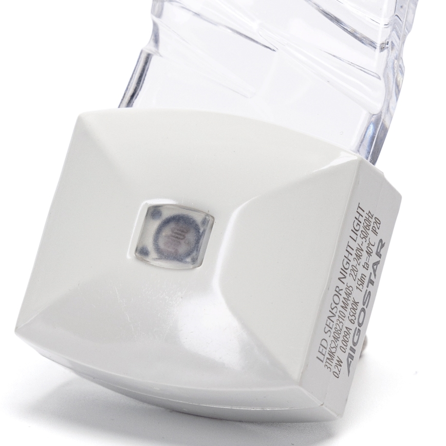 Aigostar - Luz noturna LED com sensor de anoitecer LED/0,2W/230V 6500K