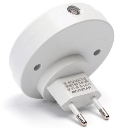 Aigostar - Luz noturna LED com sensor de anoitecer LED/0,5W/230V 3000K