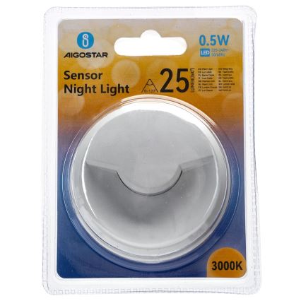 Aigostar - Luz noturna LED com sensor de anoitecer LED/0,5W/230V 3000K
