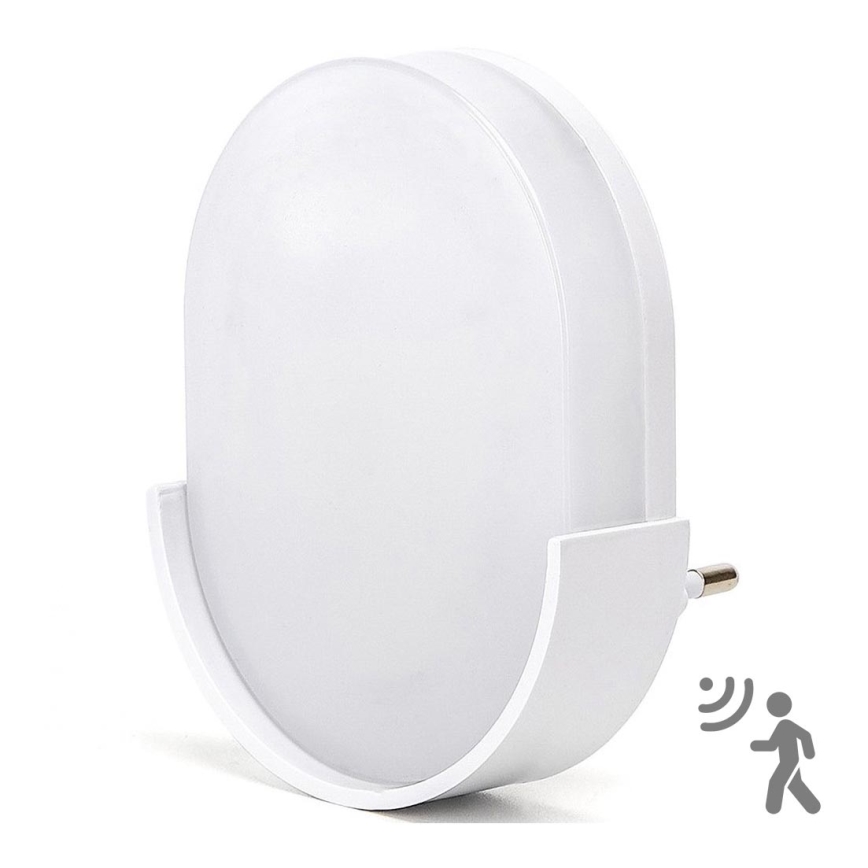 Aigostar - Iluminação noturna LED com sensor LED/1W/230V 6500K oval