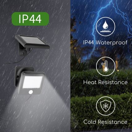 Aigostar - Iluminação solar de parede LED com sensor LED/0,64W/3,7V 600 mAh 6500K IP44