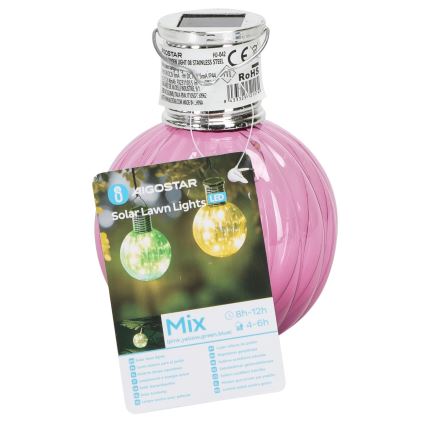 Aigostar - Iluminação solar LED LED/0,006W/1,2V 3000K IP44 rosa