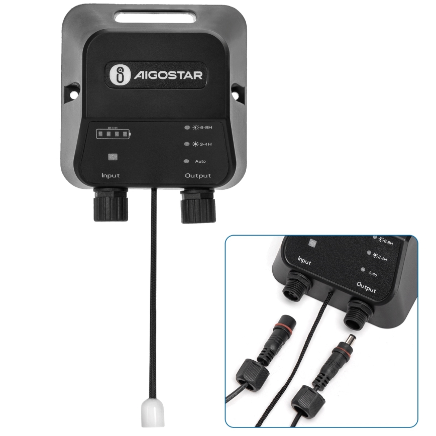 Aigostar - Iluminação solar LED LED/70W/12V 6000 mAh 6500K diâmetro 20,5 cm + comando