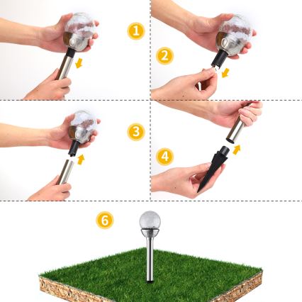Aigostar - Iluminação solar LED RGB LED/0,08W/2V IP44 200 mAh