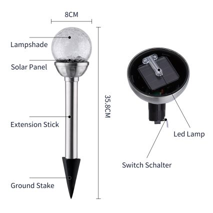 Aigostar - Iluminação solar LED RGB LED/0,08W/2V IP44 200 mAh