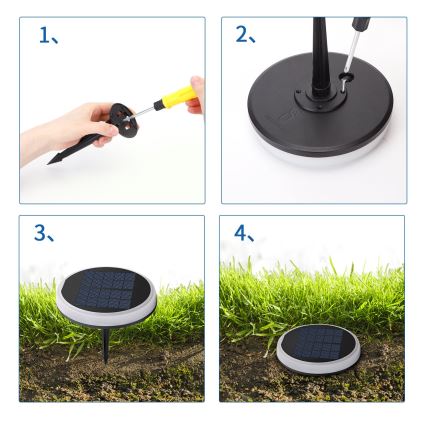 Aigostar - Iluminação solar LED RGB LED/0,6W/3,7V IP65