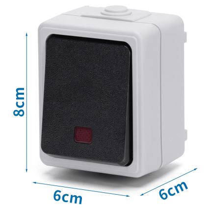 Aigostar - Interruptor de 1 botão IP54