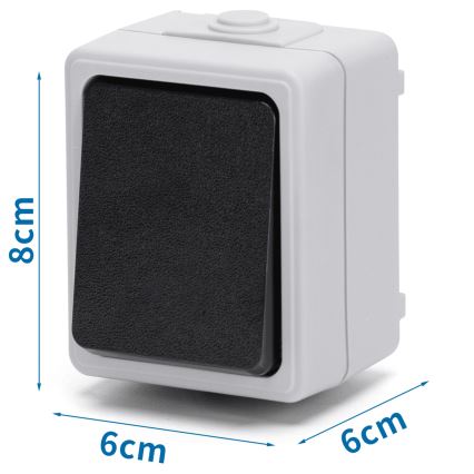 Aigostar - Interruptor de 1 botão IP54