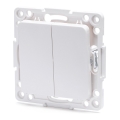 Aigostar - Interruptor de escada duplo sem moldura n.º 6, branco