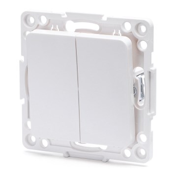 Aigostar - Interruptor de escada duplo sem moldura n.º 6, branco