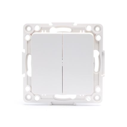 Aigostar - Interruptor de escada duplo sem moldura n.º 6, branco