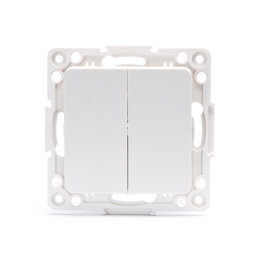 Aigostar - Interruptor de escada duplo sem moldura n.º 6, branco