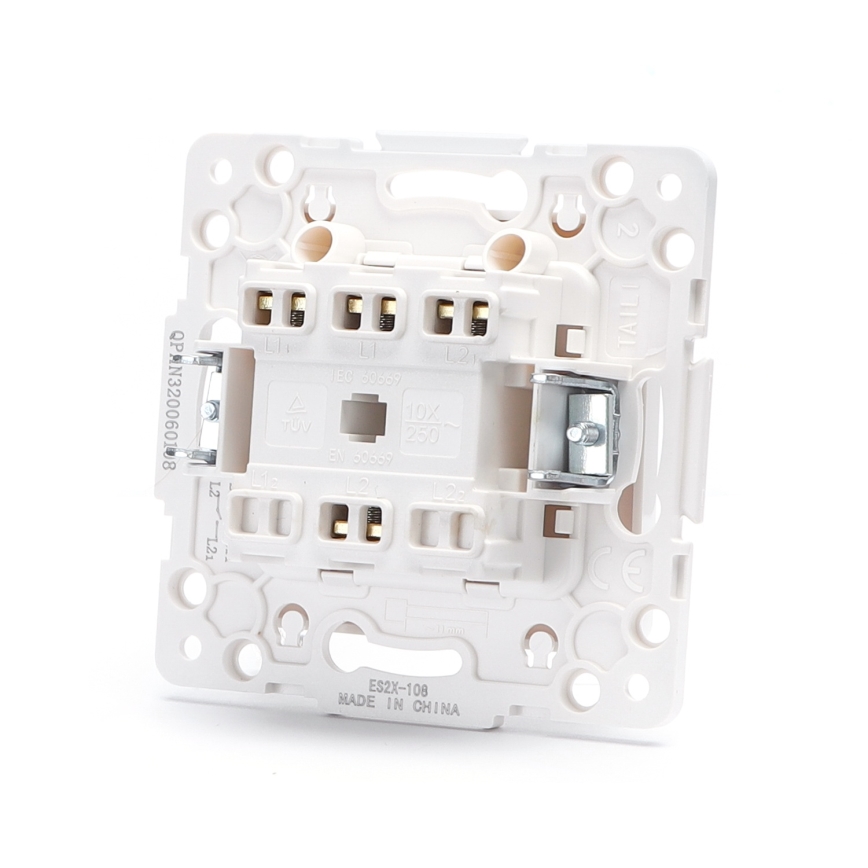 Aigostar - Interruptor de escada duplo sem moldura n.º 6, branco