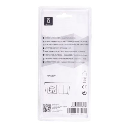 Aigostar - Interruptor doméstico com uma tomada 1x16A/250V