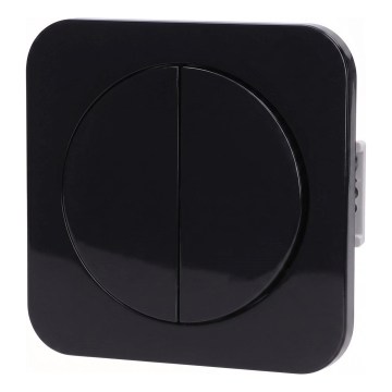Aigostar - Interruptor duplo com moldura n.º 1, preto