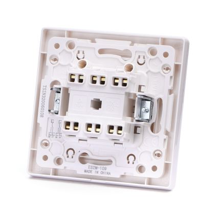 Aigostar - Interruptor duplo com moldura n.º 5 branco