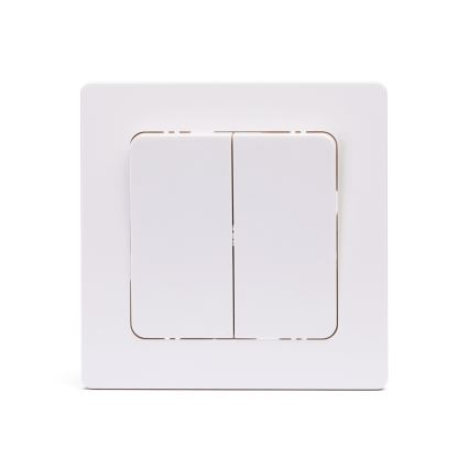Aigostar - Interruptor duplo com moldura n.º 5 branco