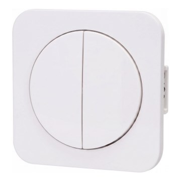 Aigostar - Interruptor duplo com moldura n.º 6+6 branco