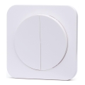 Aigostar - Interruptor duplo com moldura n.º 7 branco