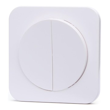 Aigostar - Interruptor duplo com moldura n.º 7 branco