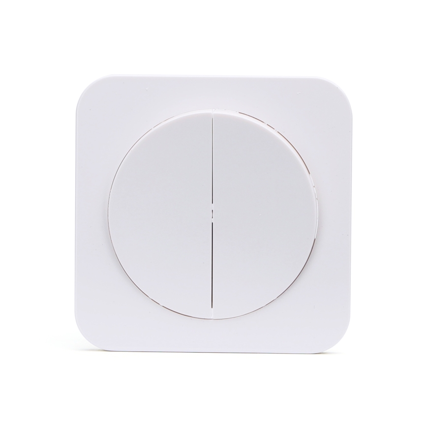 Aigostar - Interruptor duplo com moldura n.º 7 branco